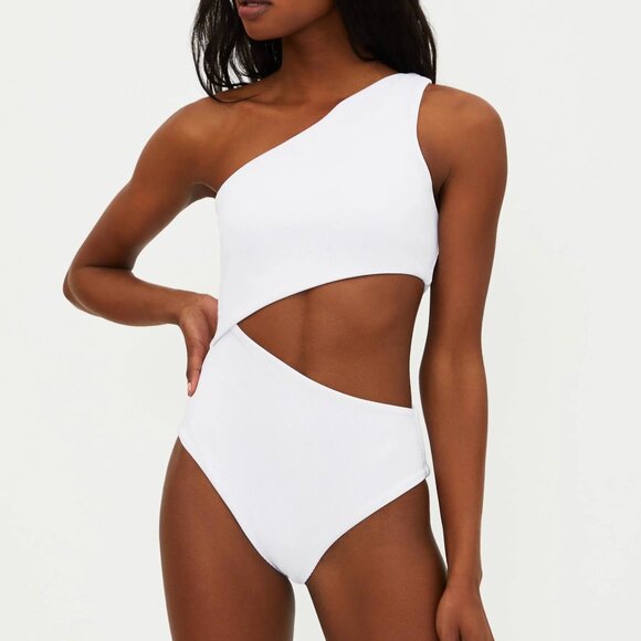 NWT Beach Riot Core Collection Celine One Piece in White Size Large - Picture 1 of 3
